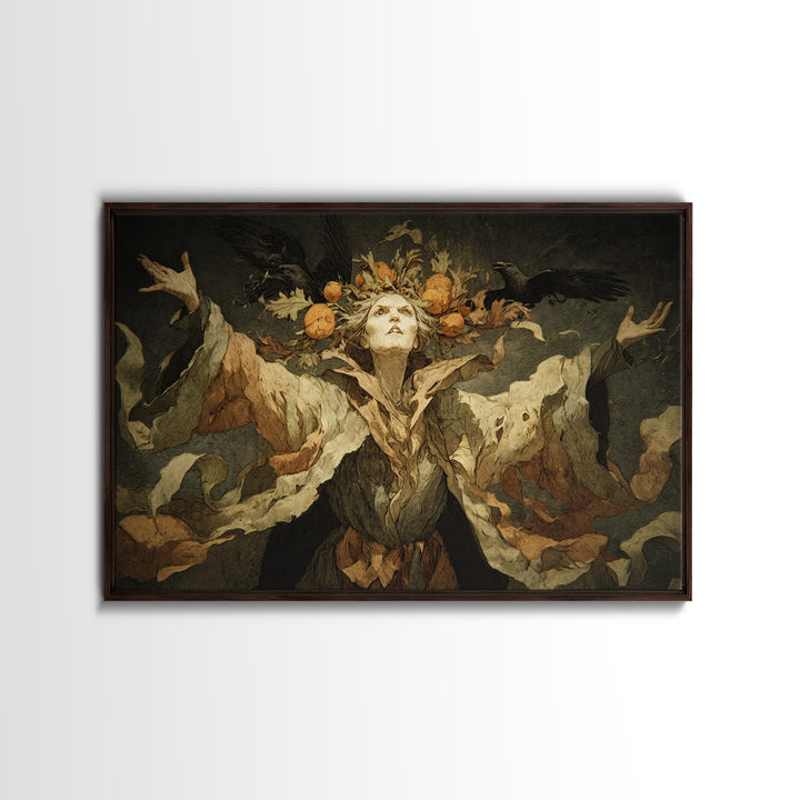 The Personification Of October, Expressionist Nightmare Art, Landscape Wall Art, Dark Fantasy Wall Art, Canvas Print, Halloween Wall Art