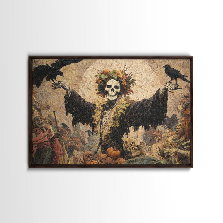 The Personification Of October, Grotesque Carnival Art, Landscape Wall Art, Macabre Wall Art, Framed Canvas Print, Halloween Wall Art