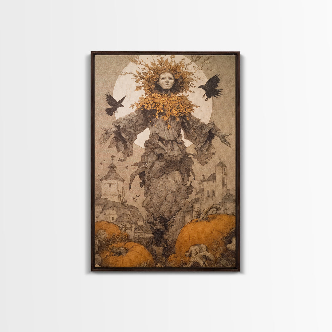 The Personification Of October, Victorian Macabre Art, Vertical Wall Art, Macabre Wall Art, Canvas Print, Halloween Wall Art