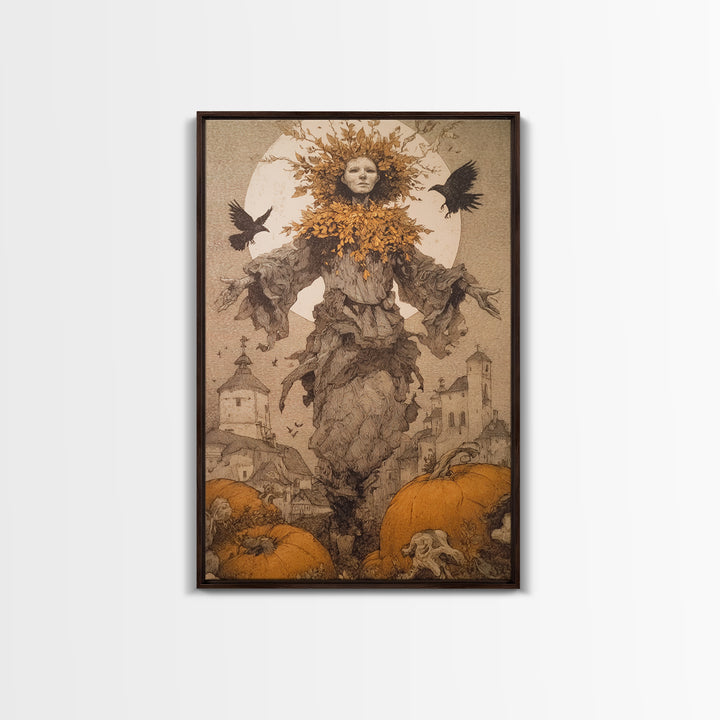 The Personification Of October, Victorian Macabre Art, Vertical Wall Art, Macabre Wall Art, Canvas Print, Halloween Wall Art