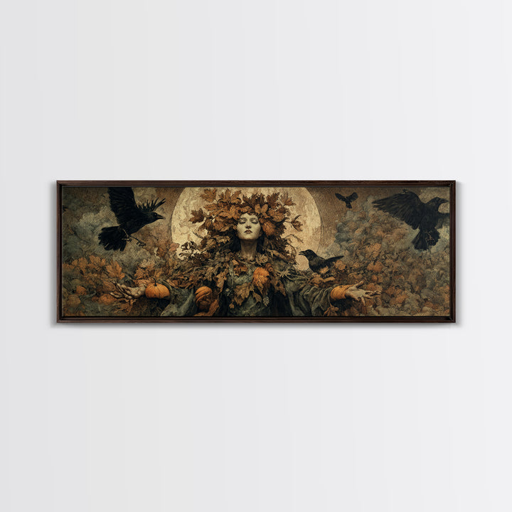 The Personification Of October, Surreal Apocalyptic Art, Extra Wide Wall Art, Gothic Horror Wall Art, Canvas Print