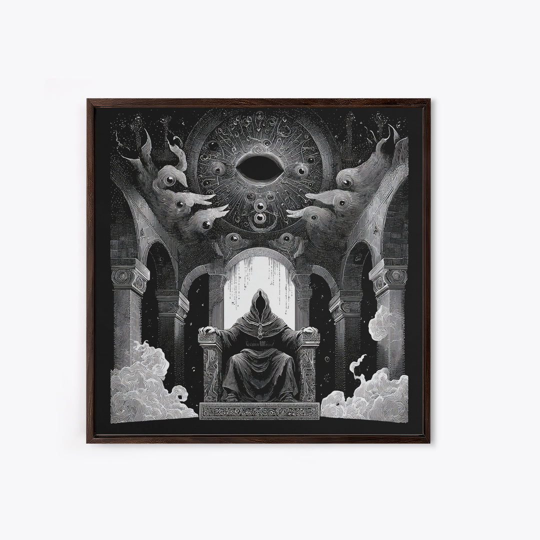 The Dreaming Priest Of The Outer Gate, Symbolist Dream Art, Square Wall Art, Dark Fantasy Wall Art, Canvas Print, Halloween Wall Art