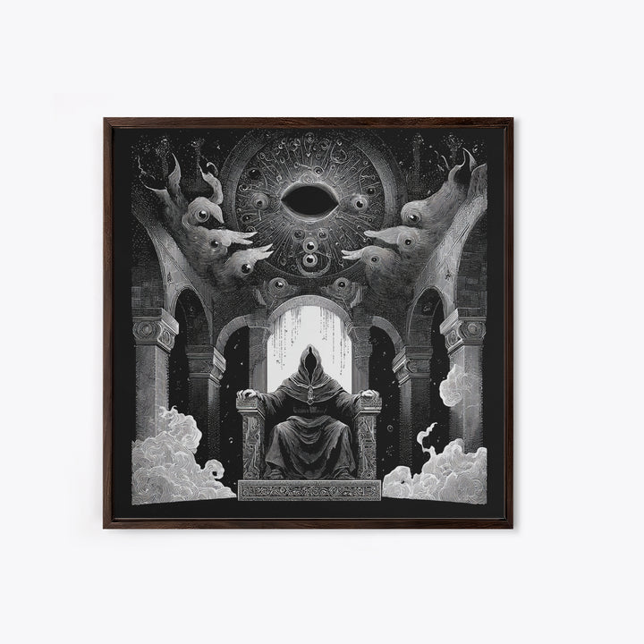 The Dreaming Priest Of The Outer Gate, Symbolist Dream Art, Square Wall Art, Dark Fantasy Wall Art, Canvas Print, Halloween Wall Art