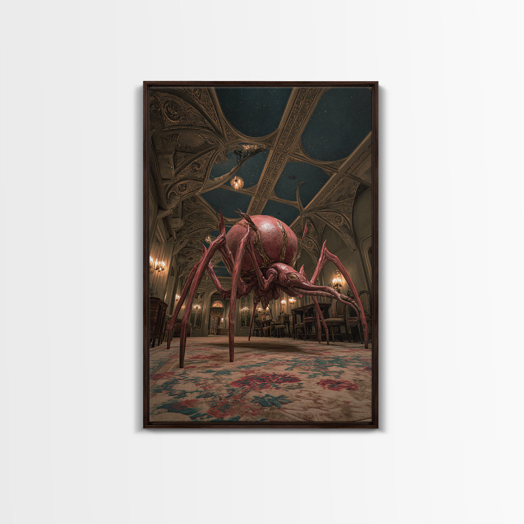 The Crawler Beneath The Floor Of Stars, Ornate Symbolist Art, Vertical Wall Art, Dark Fantasy Wall Art, Canvas Print