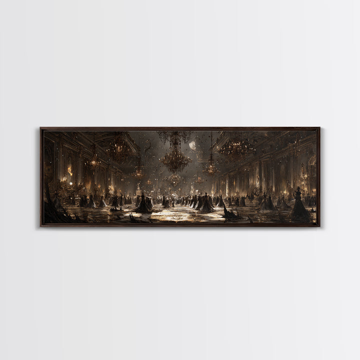 The Ballroom Of Silent Shoggoths, Symbolist Dream Art, Extra Wide Wall Art, Cosmic Horror Art, Canvas Print, Halloween Wall Art