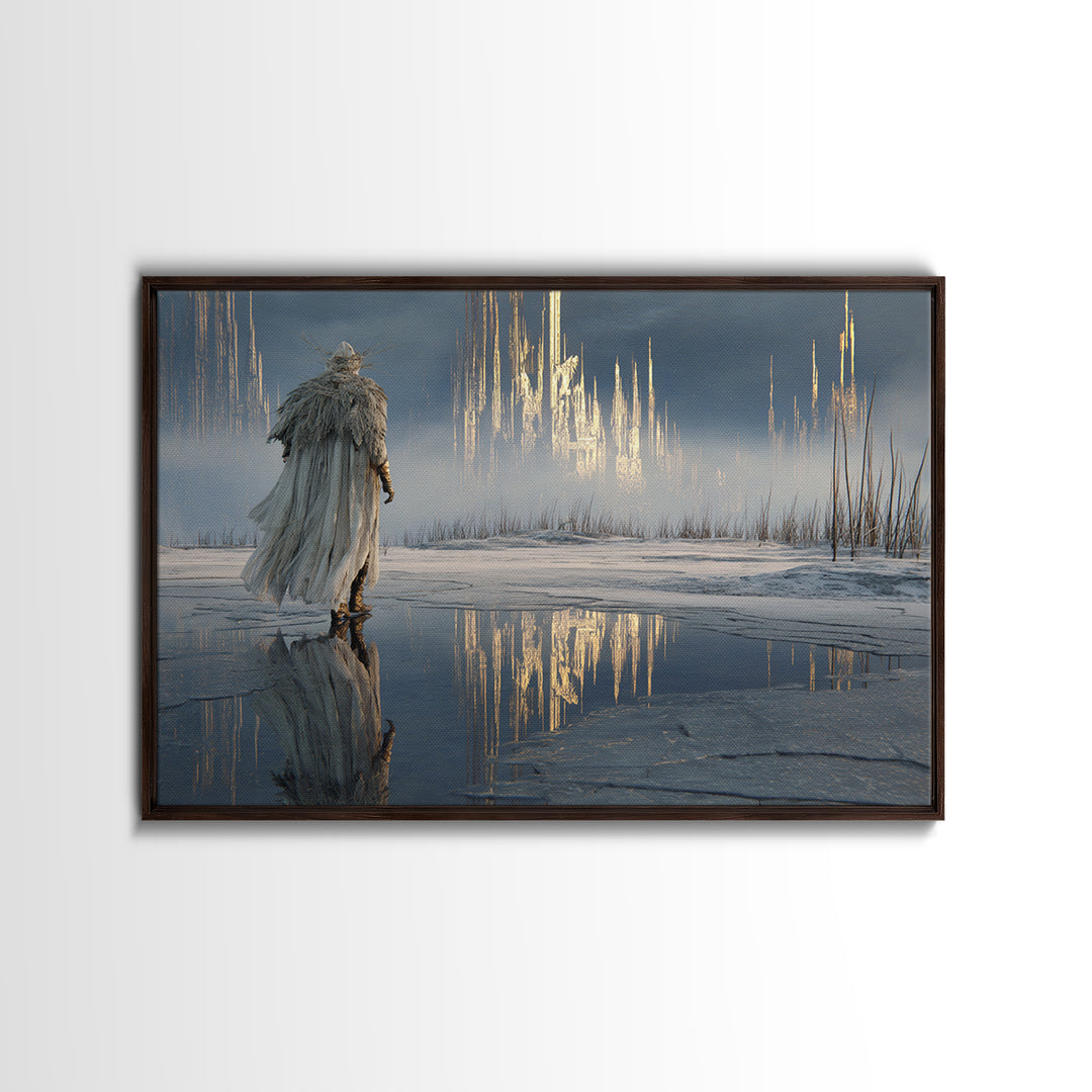 The Frost Beyond Carcosa, Symbolist Gothic Landscape, Landscape Wall Art, Dark Fantasy Wall Art, Canvas Print, Halloween Wall Art