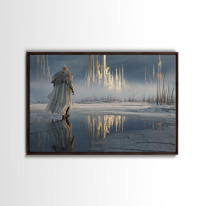 The Frost Beyond Carcosa, Symbolist Gothic Landscape, Landscape Wall Art, Dark Fantasy Wall Art, Canvas Print, Halloween Wall Art