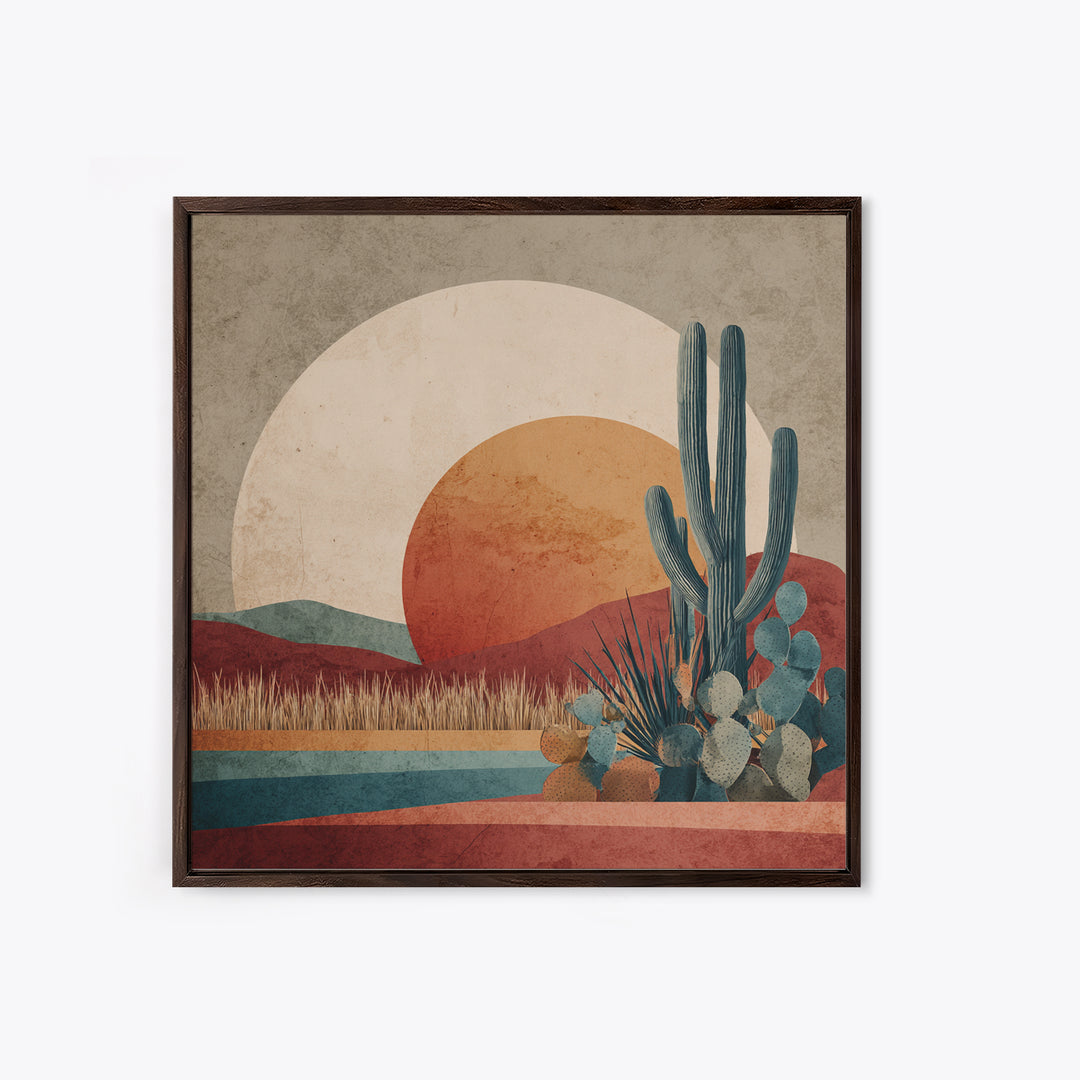 Desert Moon over Rolling Sand Canvas Print, Desert Art, Digital Download Art, Southwestern Decor, Desert, Minimalist Decor, DES-1x1-10