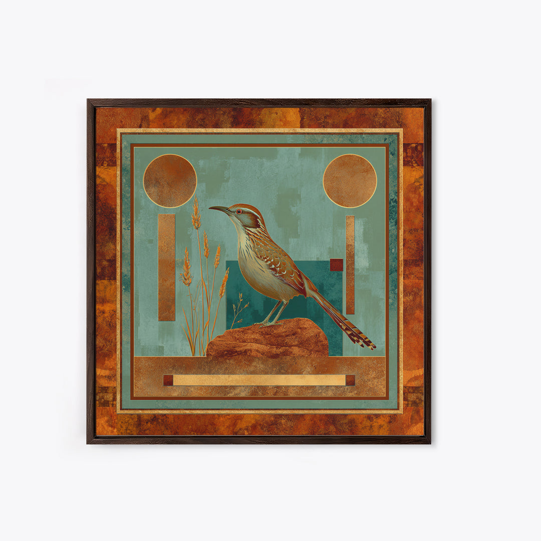 Roadrunner Bird in a Dry Wash Canvas Print, Desert Art, Living Room Art, Southwestern Decor, Watercolor Art, Desert, DES-1x1-14