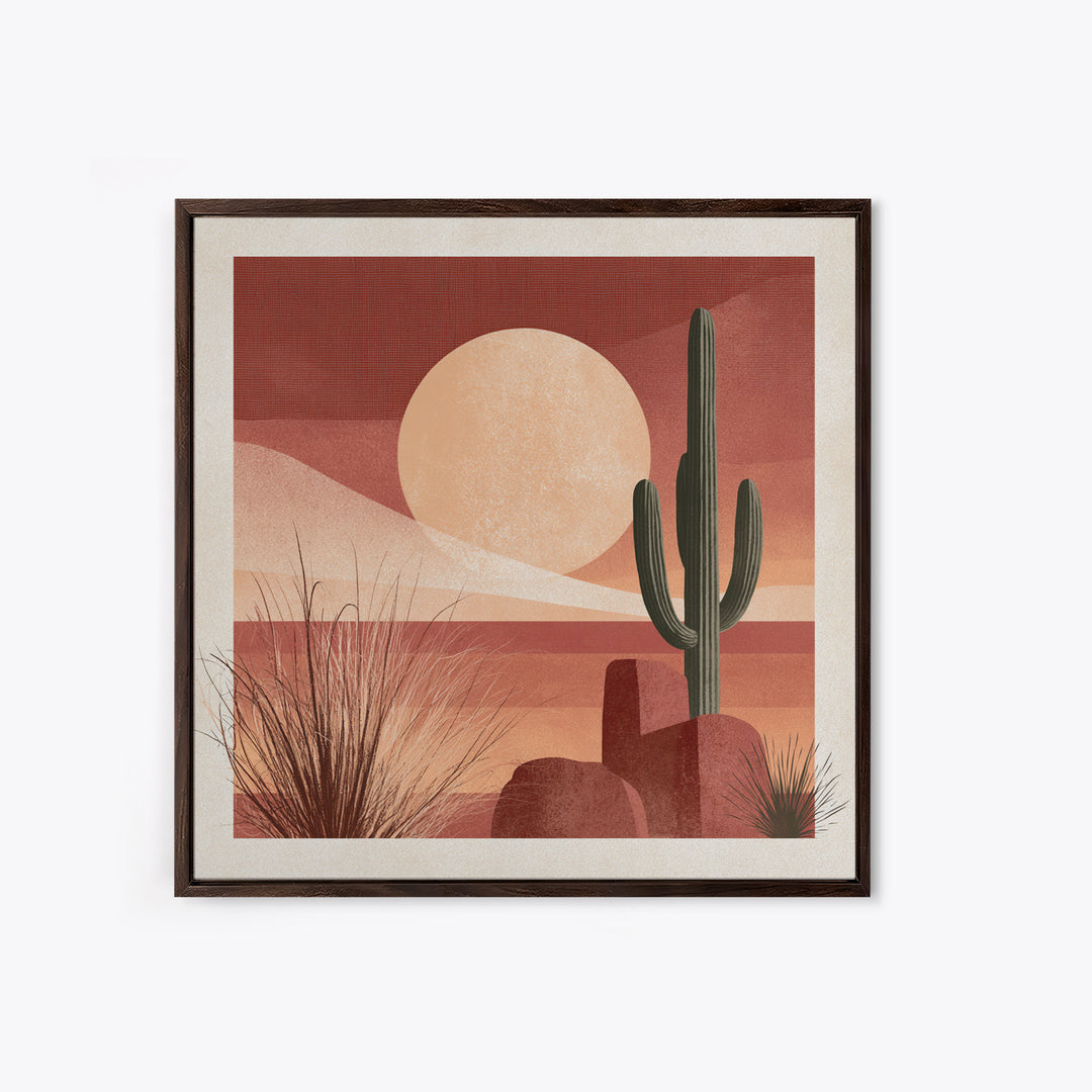 Minimal Beige Sun Canvas Print, Desert Art, Landscape Art, Southwestern Decor, Fine Art, Desert, Art Print, Textured Painting, DES-1x1-22