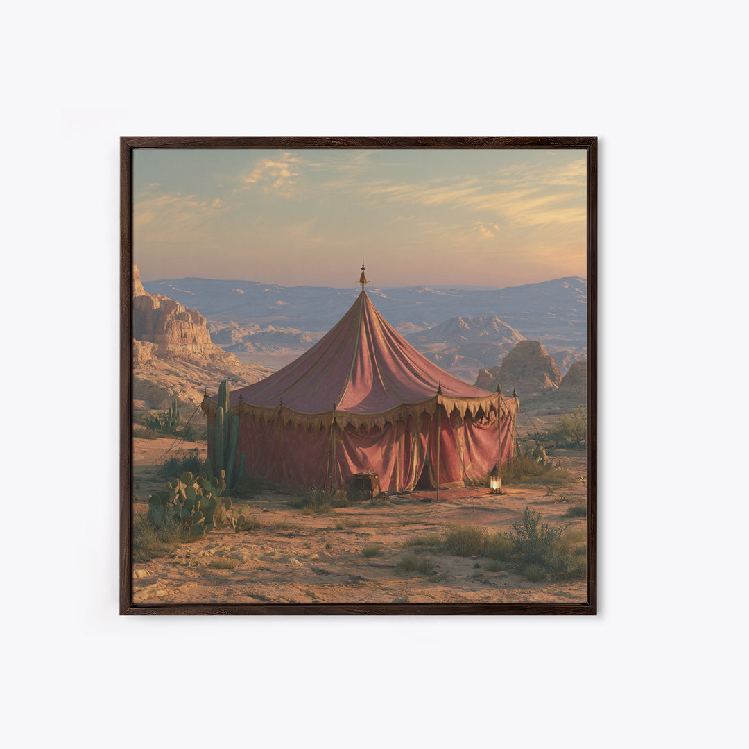 Moroccan Desert Tent Canvas Print, Desert Art, Bedroom Wall Art, Southwestern Decor, Fine Art, Desert, Fine Art Print, DES-1x1-35
