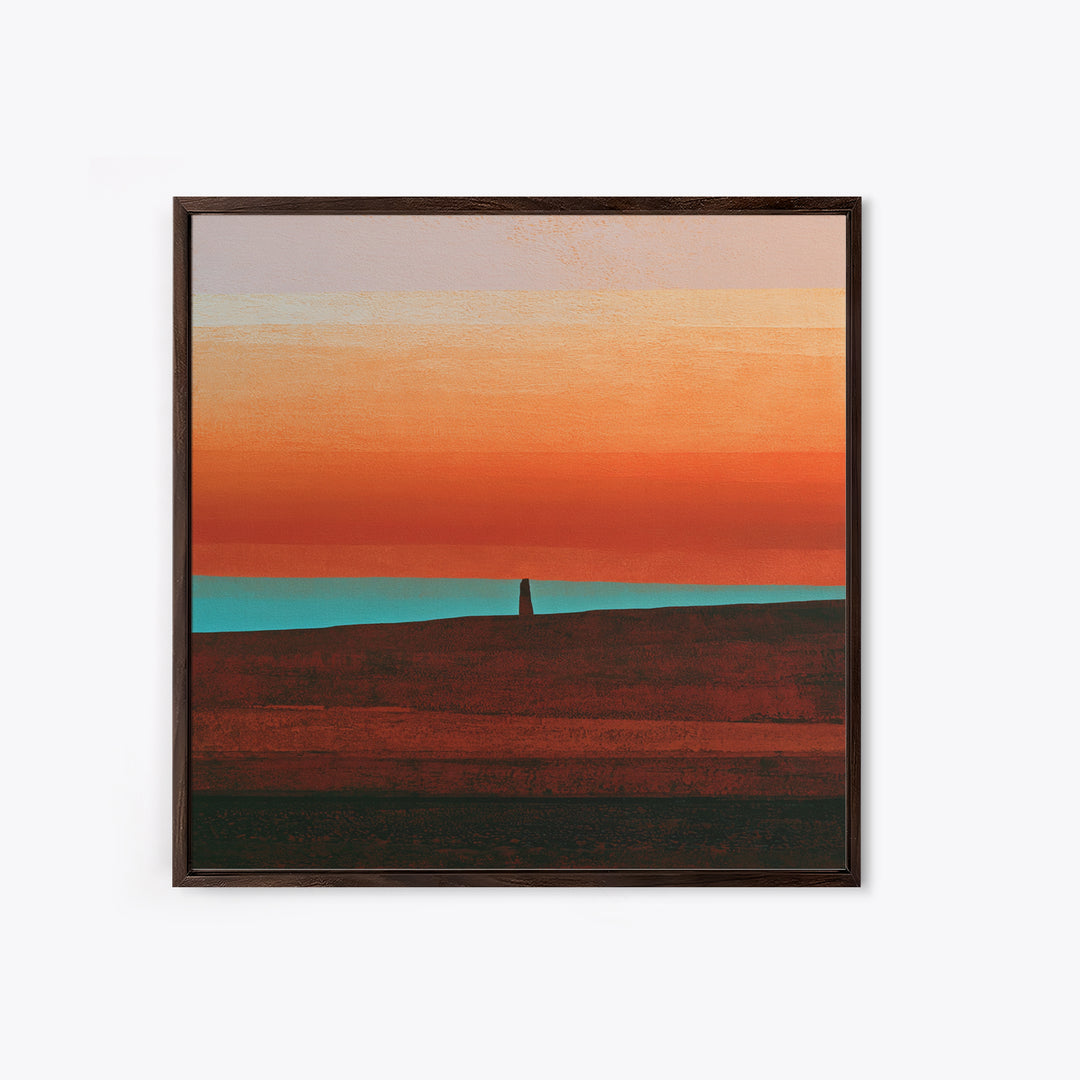 Abstract Heatwave Horizon Framed Canvas Print, Desert Art, Contemporary Art, Southwestern Decor, Fine Art, Desert, Original Art, DES-1x1-37