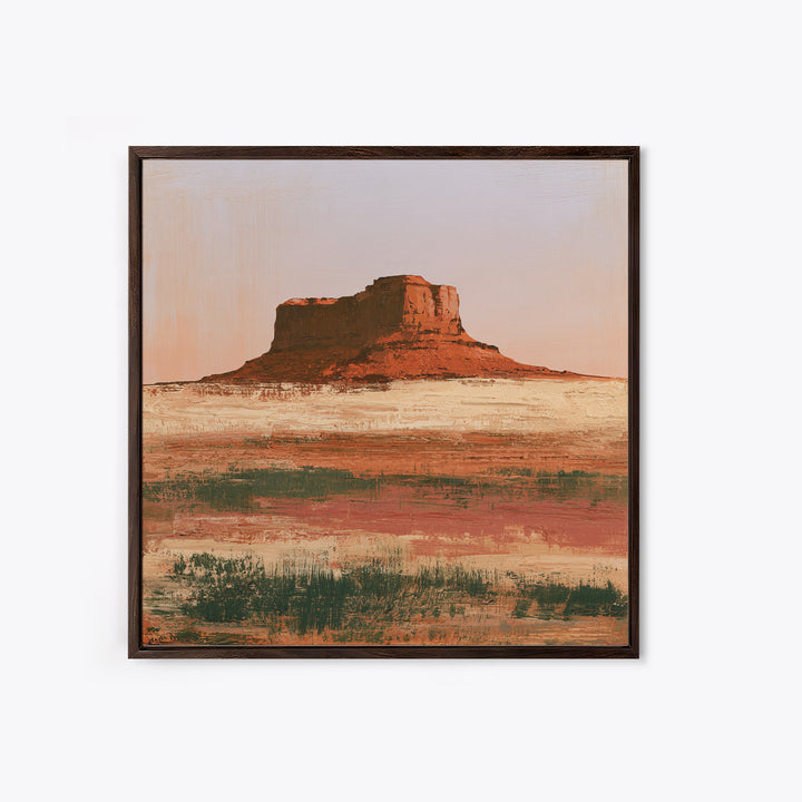 Abstract Mesa Landscape Framed Canvas Print, Desert Art, Gallery Decor, Southwestern Decor, Fine Art, Desert, Home Decor, DES-1x1-51