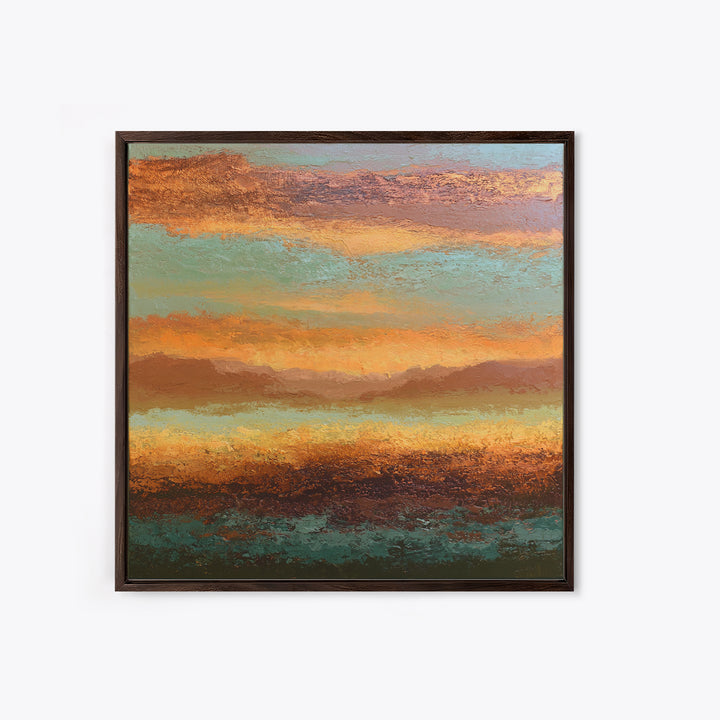 Abstract Heatwave Horizon Framed Canvas Print, Desert Art, Contemporary Art, Southwestern Decor, Fine Art, Desert, Original Art, DES-1x1-61