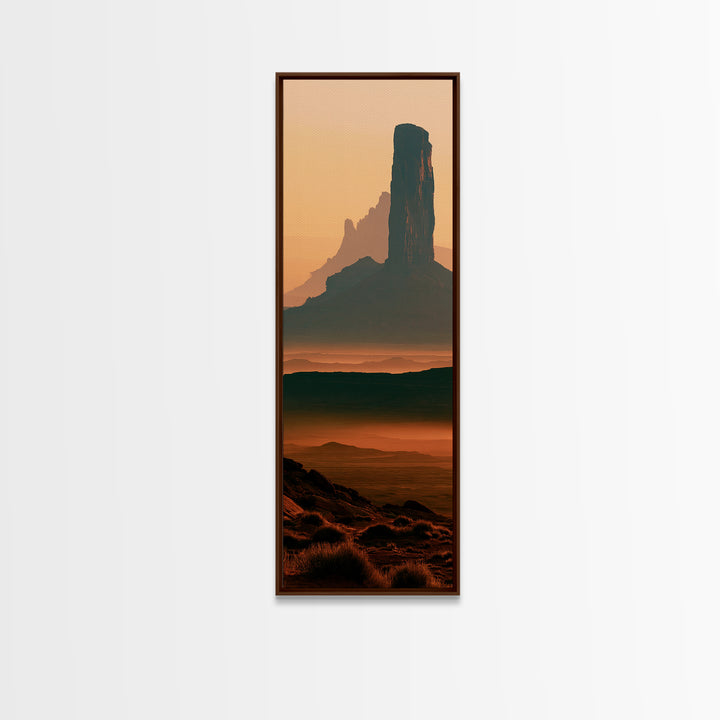 Monument Valley Silhouette Canvas Print, Desert Art, Wall Decor, Southwestern Decor, Fine Art, Desert, Living Room Decor, DES-1x3-21