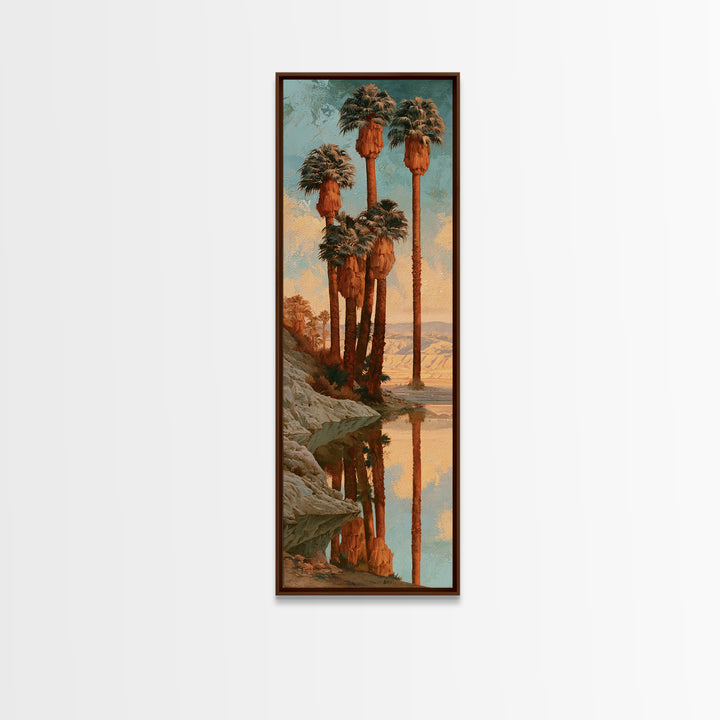 Palm Oasis Reflected Canvas Print, Desert Art, Landscape Art, Southwestern Decor, Fine Art, Desert, Art Print, DES-1x3-27