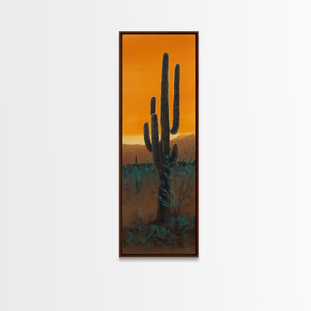 Sandstone Canyon with Dramatic Light Beam Framed Canvas Print, Desert Art, Modern Wall Art, Southwestern Decor, Desert, DES-1x3-52
