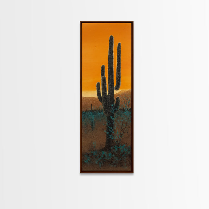 Sandstone Canyon with Dramatic Light Beam Framed Canvas Print, Desert Art, Modern Wall Art, Southwestern Decor, Desert, DES-1x3-52