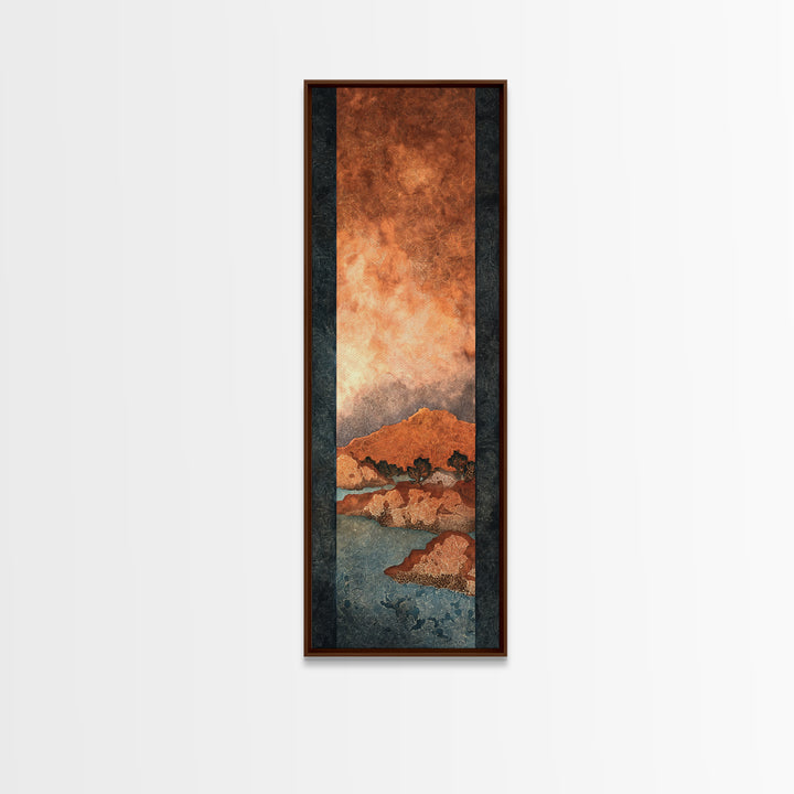Ancient Desert Petroglyph Design Canvas Print, Desert Art, Print, Southwestern Decor, Fine Art, Desert, Watercolor Painting, DES-1x3-57