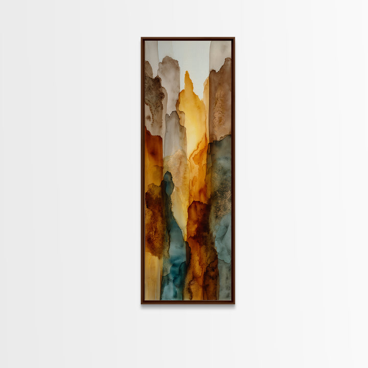 Saguaro Cactus under Orange Sunset Sky Framed Canvas Print, Desert Art, Original Art, Southwestern Decor, Fine Art, Desert, DES-1x3-61