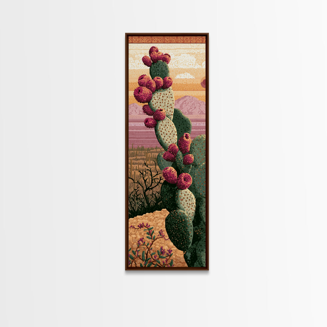 Prickly Pear Cactus Canvas Print, Desert Art, Western Decor, Southwestern Decor, Fine Art, Desert, Modern Decor, Fine Art Print, DES-1x3-7