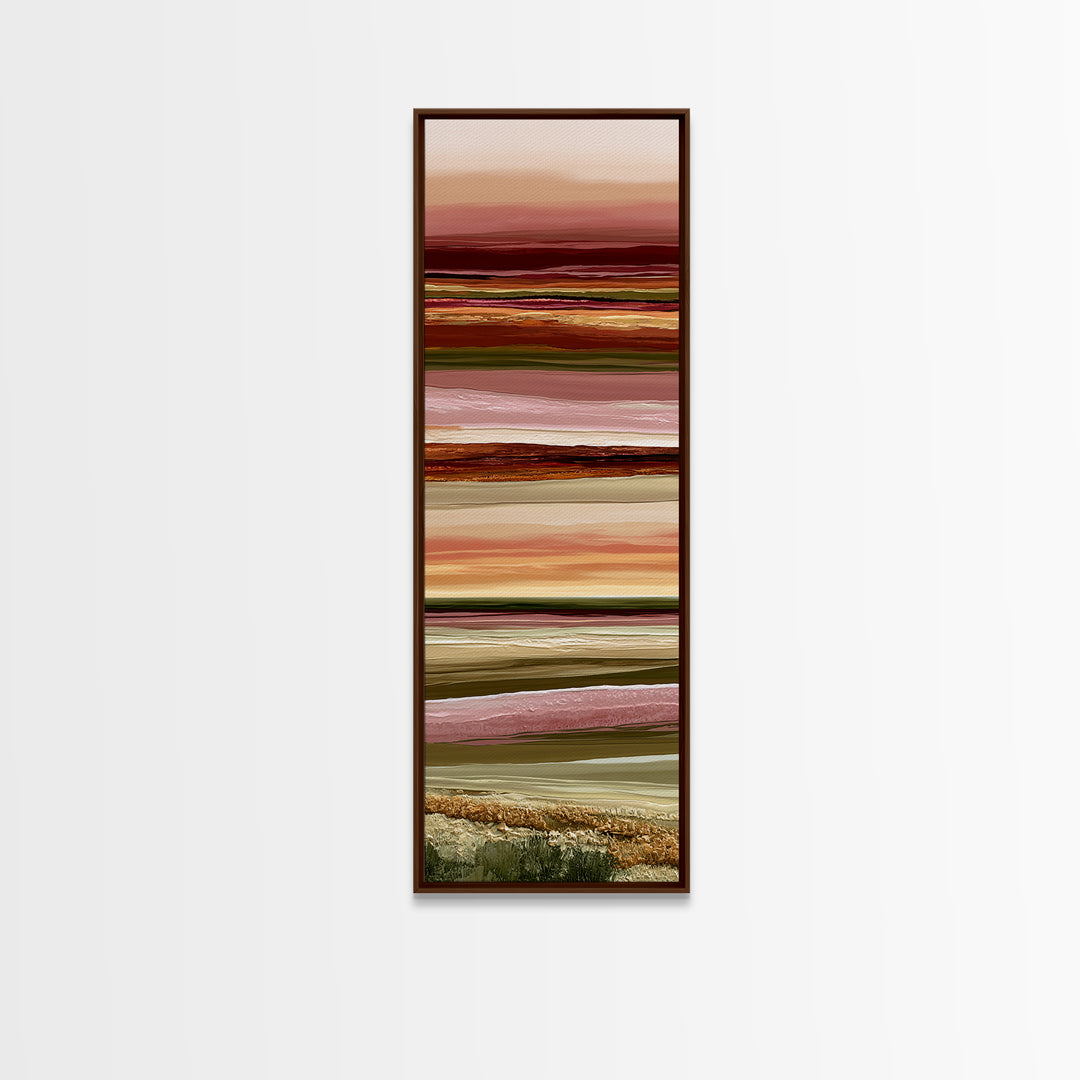 Abstract Heatwave Horizon Canvas Print, Desert Art, Western Decor, Southwestern Decor, Oil Painting, Desert, Modern Decor, DES-1x3-73
