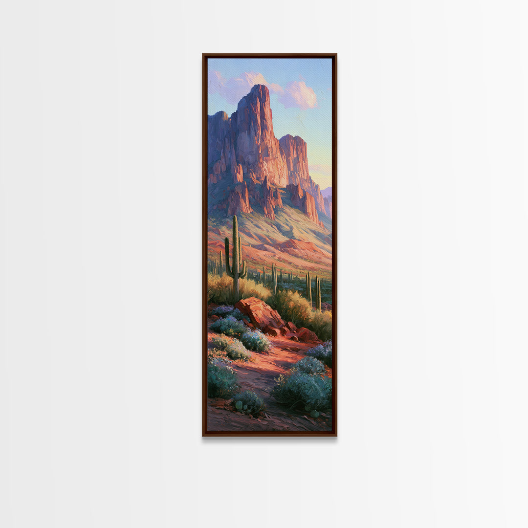 Wind Carved Dune Patterns from Above Framed Canvas Print, Desert Art, Original Painting, Southwestern Decor, Fine Art, Desert, DES-1x3-8
