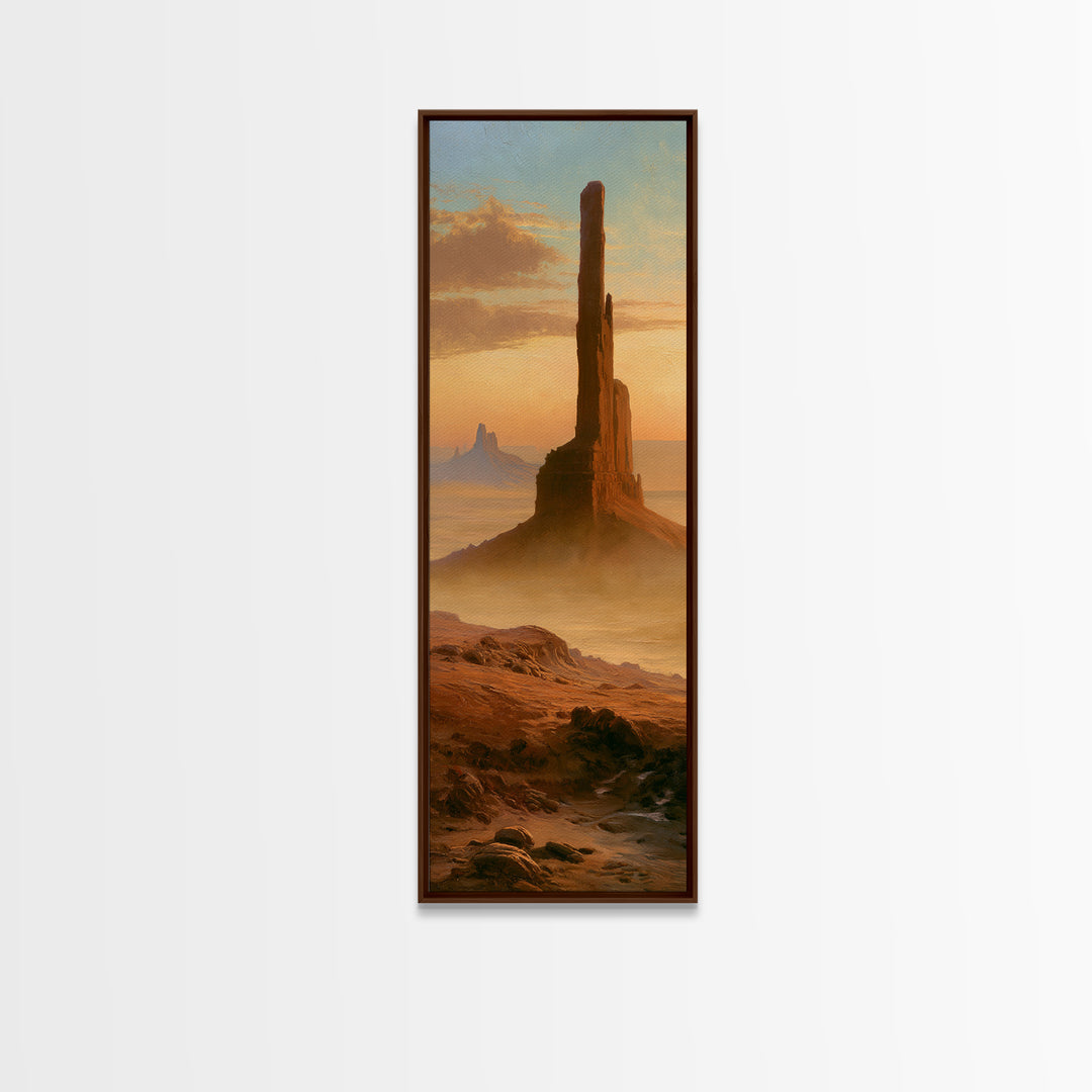 Monument Valley Silhouette Canvas Print, Desert Art, Printable Art, Southwestern Decor, Watercolor Art, Desert, DES-1x3-93