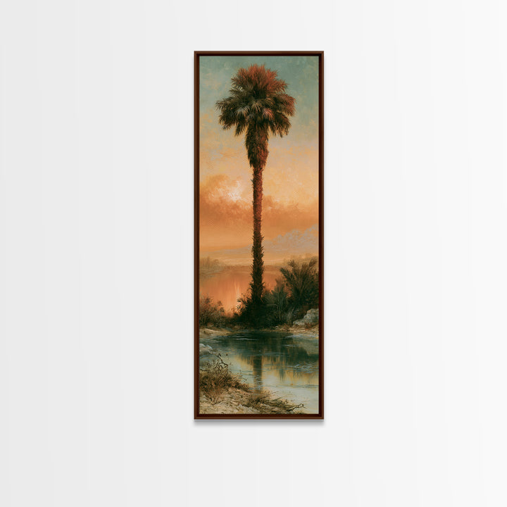 Palm Oasis Reflected Canvas Print, Desert Art, Printable Wall Art, Southwestern Decor, Fine Art, Desert, Modern Wall Art, DES-1x3-99