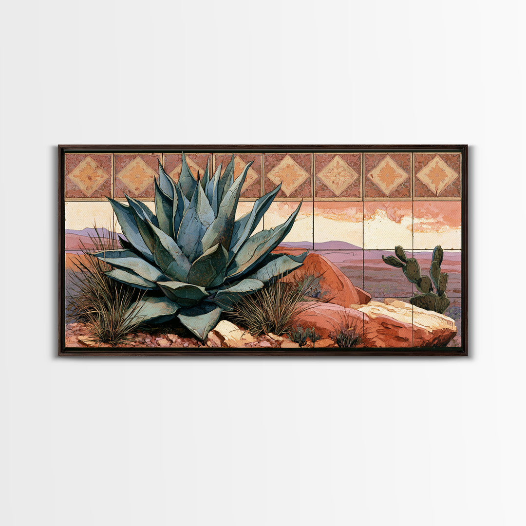 Agave Plant Closeup Canvas Print, Desert Art, Minimalist Decor, Southwestern Decor, Fine Art, Desert, Boho, Original Art, DES-2x1-44
