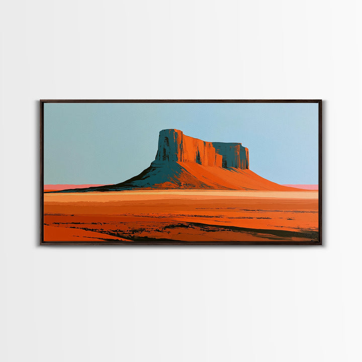 Abstract Mesa Landscape Canvas Print, Desert Art, Watercolor Painting, Southwestern Decor, Fine Art, Desert, Nature Wall Art, DES-2x1-47