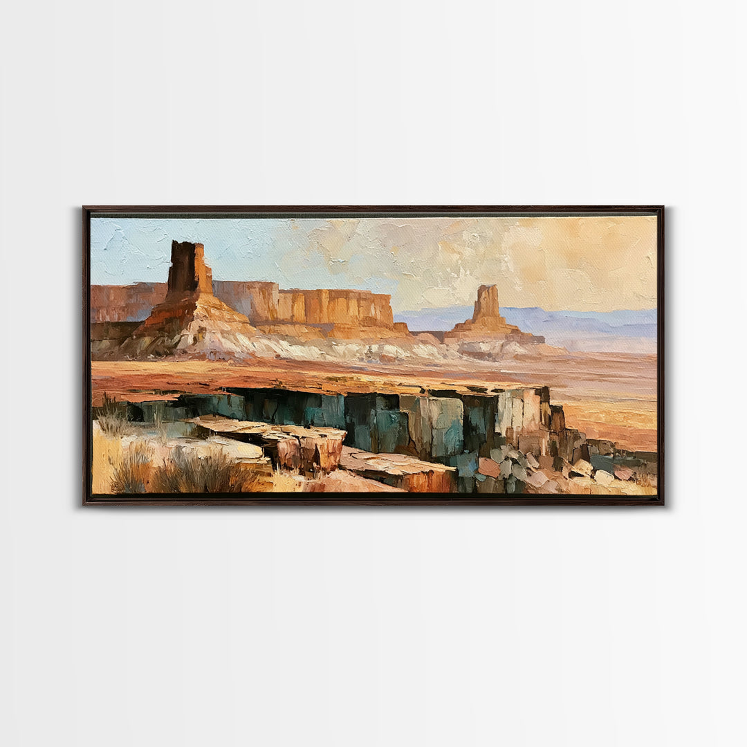 Abstract Mesa Landscape Canvas Print, Desert Art, Living Room Art, Southwestern Decor, Fine Art, Desert, Contemporary Art, DES-2x1-71
