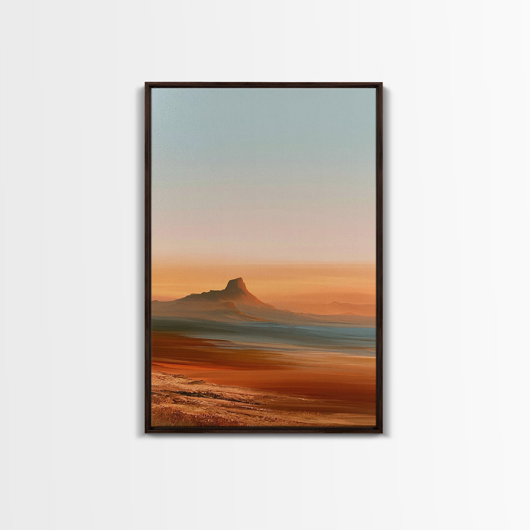 Abstract Heatwave Horizon Framed Canvas Print, Desert Art, Living Room Decor, Southwestern Decor, Desert, Botanical Art, DES-2x3-21