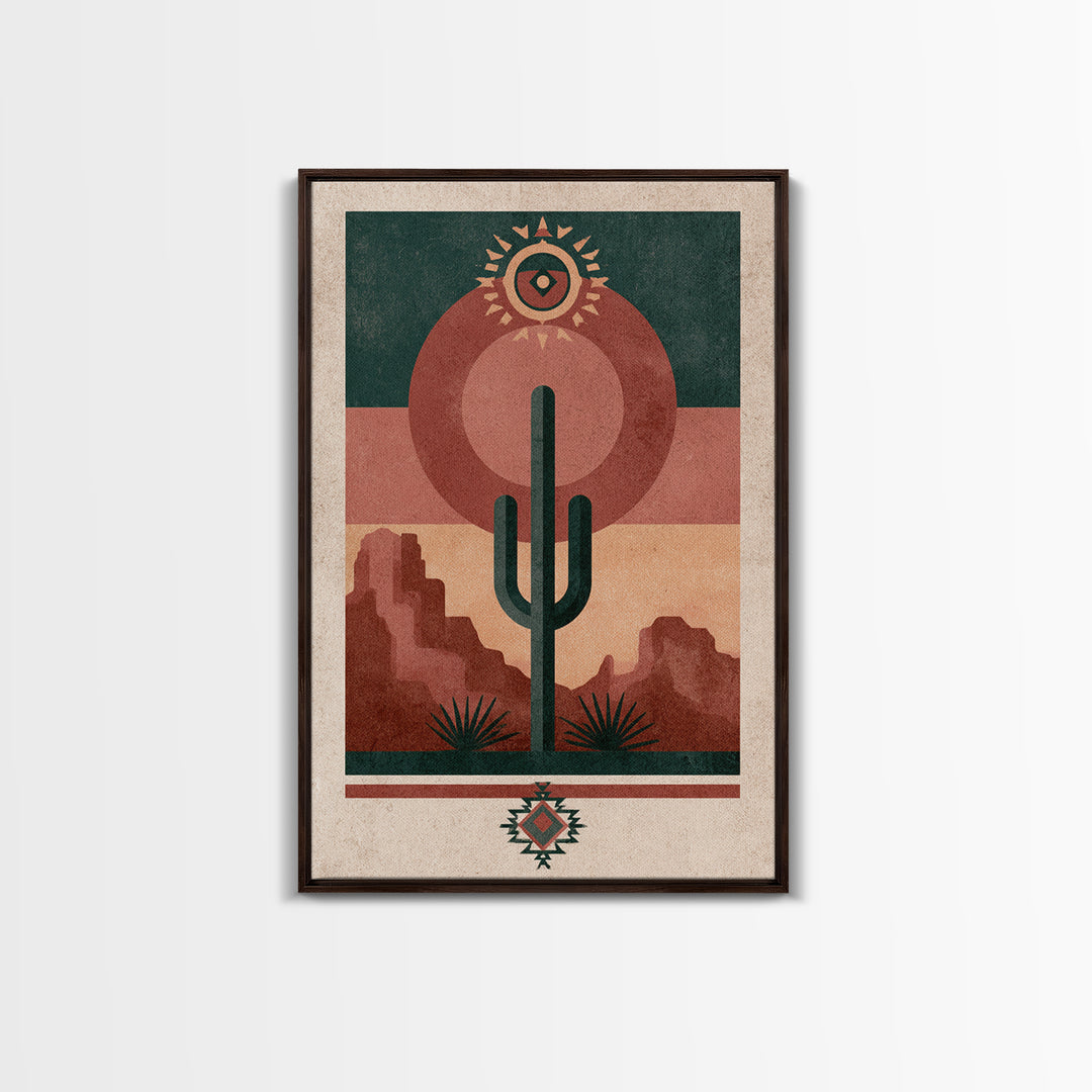 Ancient Desert Petroglyph Design Canvas Print, Desert Art, Boho Wall Art, Southwestern Decor, Fine Art, Desert, Living Room Art, DES-2x3-29
