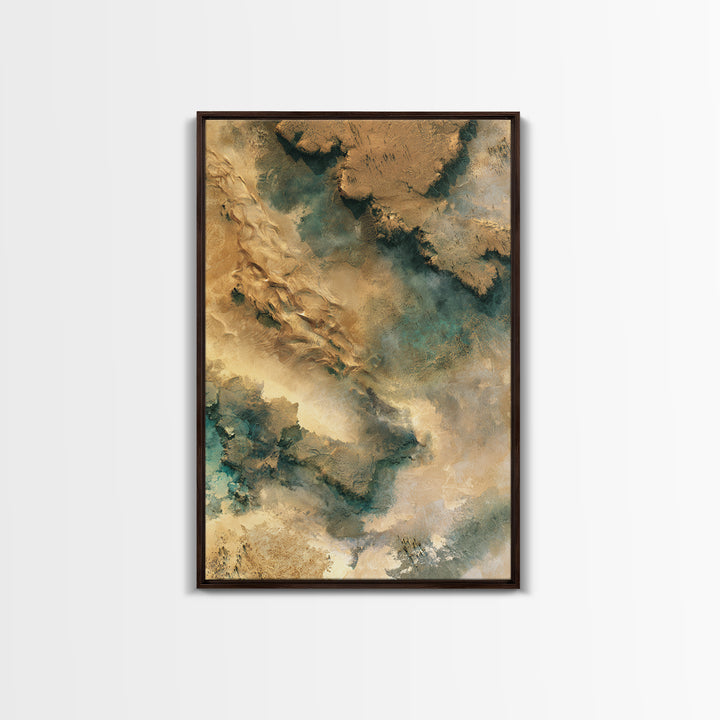 Wind Carved Dune Patterns from Above Framed Canvas Print, Desert Art, Original Art, Southwestern Decor, Fine Art, Desert, DES-2x3-52
