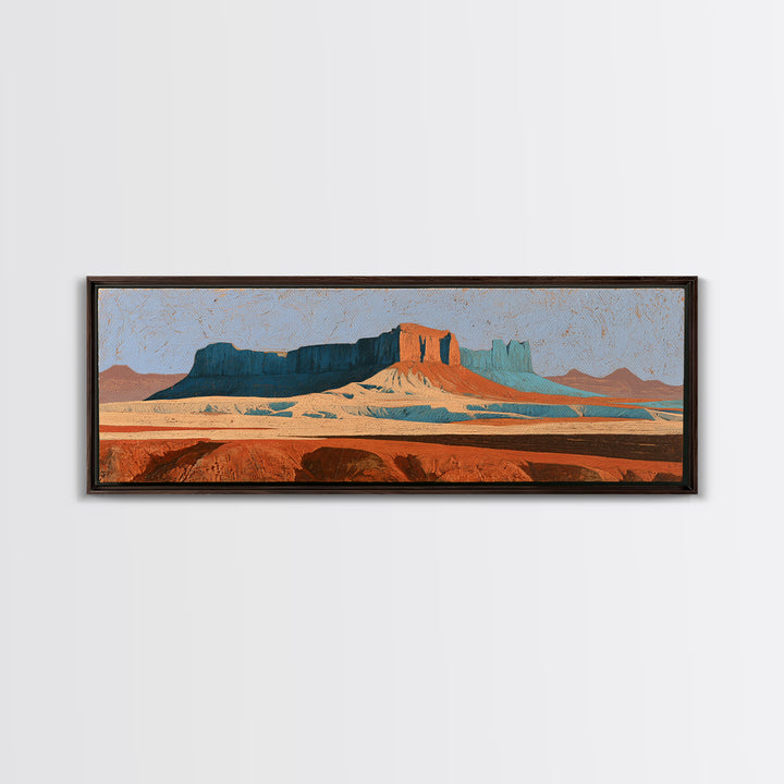 Abstract Mesa Landscape Canvas Print, Desert Art, Minimalist Decor, Southwestern Decor, Fine Art, Desert, Boho, Original Art, DES-3x1-19
