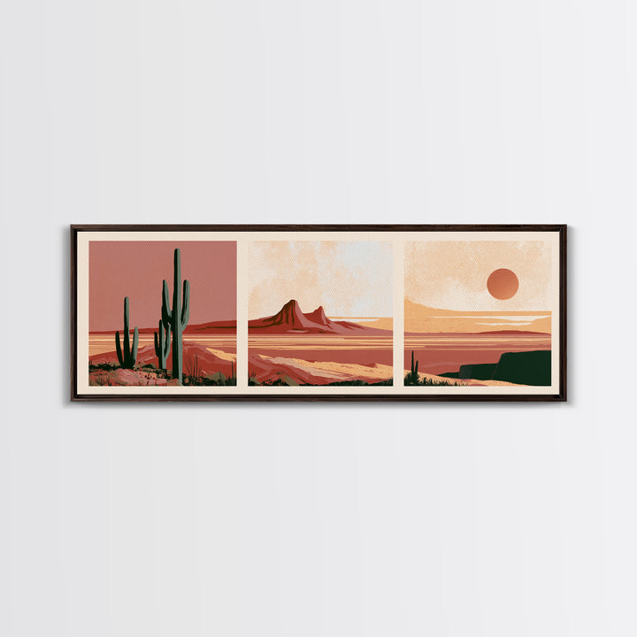 Abstract Heatwave Horizon Canvas Print, Desert Art, Digital Download Art, Southwestern Decor, Desert, Minimalist Decor, DES-3x1-29