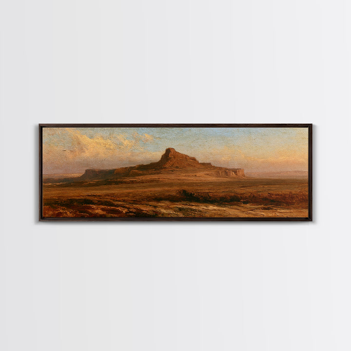 Abstract Mesa Landscape Canvas Print, Desert Art, Large Wall Art, Southwestern Decor, Watercolor Art, Desert, Western Wall Art, DES-3x1-43