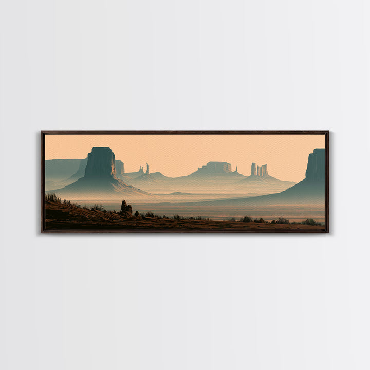 Monument Valley Silhouette Canvas Print, Desert Art, Modern Decor, Southwestern Decor, Desert, Room Decor, Digital Prints, DES-3x1-49
