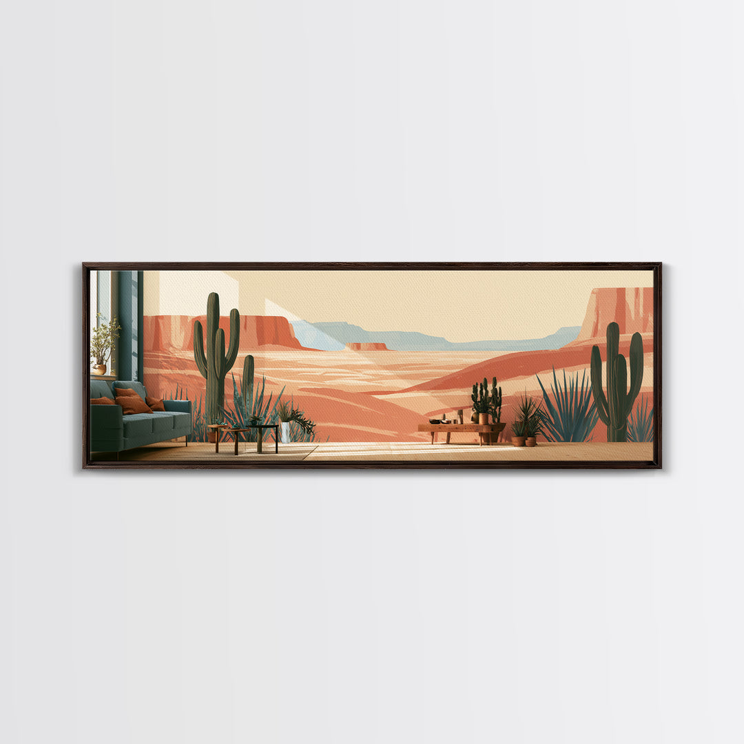 Wind Carved Dune Patterns from Above Framed Canvas Print, Desert Art, Art Print, Southwestern Decor, Oil Painting, Desert, DES-3x1-60