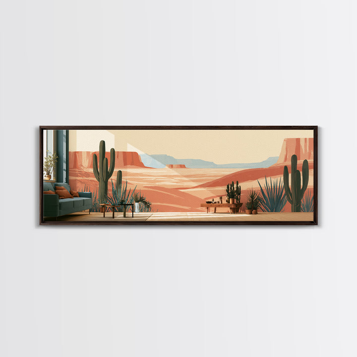 Wind Carved Dune Patterns from Above Framed Canvas Print, Desert Art, Art Print, Southwestern Decor, Oil Painting, Desert, DES-3x1-60