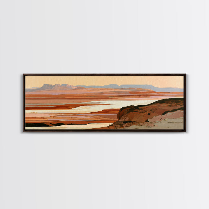 Abstract Mesa Landscape Framed Canvas Print, Desert Art, Abstract Wall Art, Southwestern Decor, Desert, Digital Download Art, DES-3x1-67