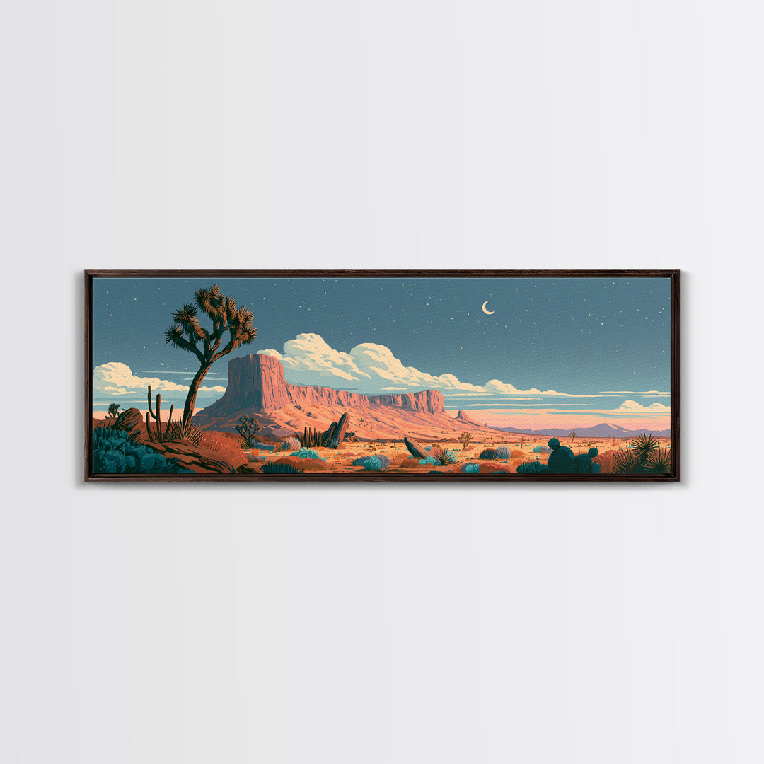 Joshua Tree under Star Filled Night Canvas Print, Desert Art, Printable Wall Art, Southwestern Decor, Fine Art, Desert, DES-3x1-70