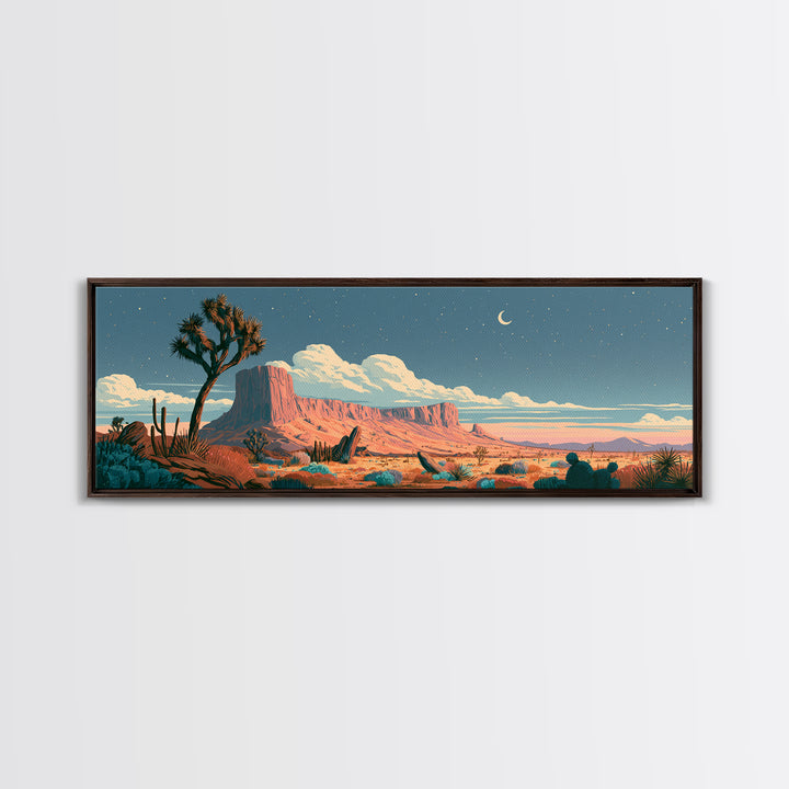 Joshua Tree under Star Filled Night Canvas Print, Desert Art, Printable Wall Art, Southwestern Decor, Fine Art, Desert, DES-3x1-70