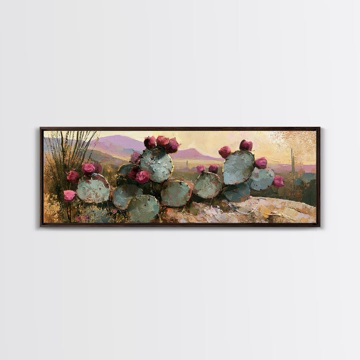 Prickly Pear Cactus Canvas Print, Desert Art, Printable Art, Southwestern Decor, Fine Art, Desert, Colorful Wall Art, DES-3x1-83