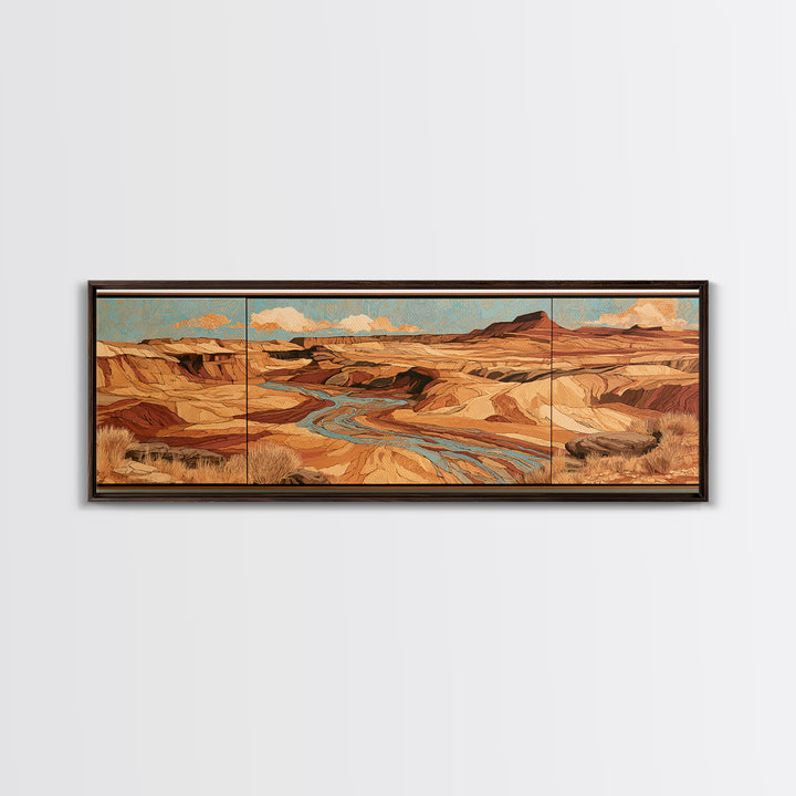 Wind Carved Dune Patterns from Above Framed Canvas Print, Desert Art, Wall Art Prints, Southwestern Decor, Fine Art, Desert, DES-3x1-84