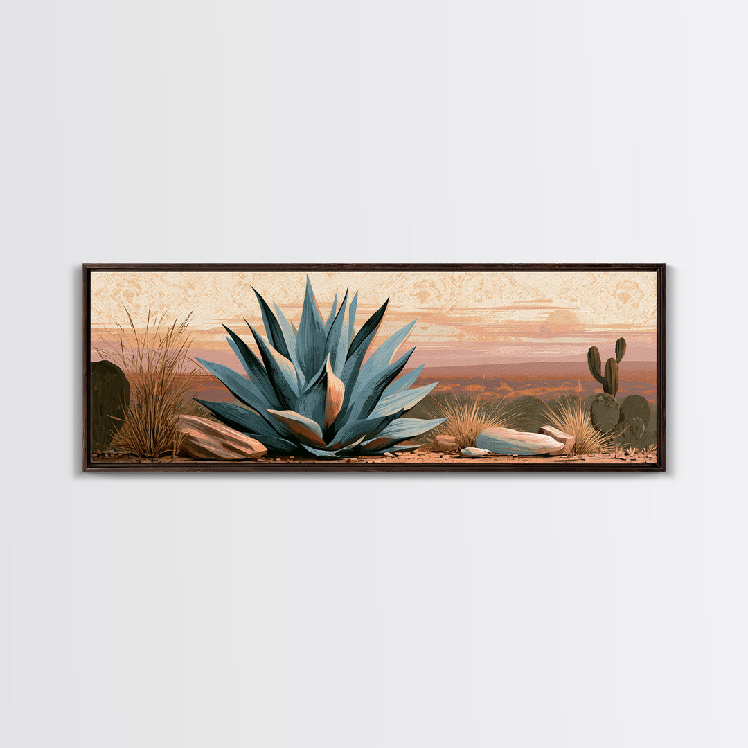 Agave Plant Closeup Canvas Print, Desert Art, Wall Decor, Southwestern Decor, Desert, Living Room Decor, Abstract Wall Art, DES-3x1-88