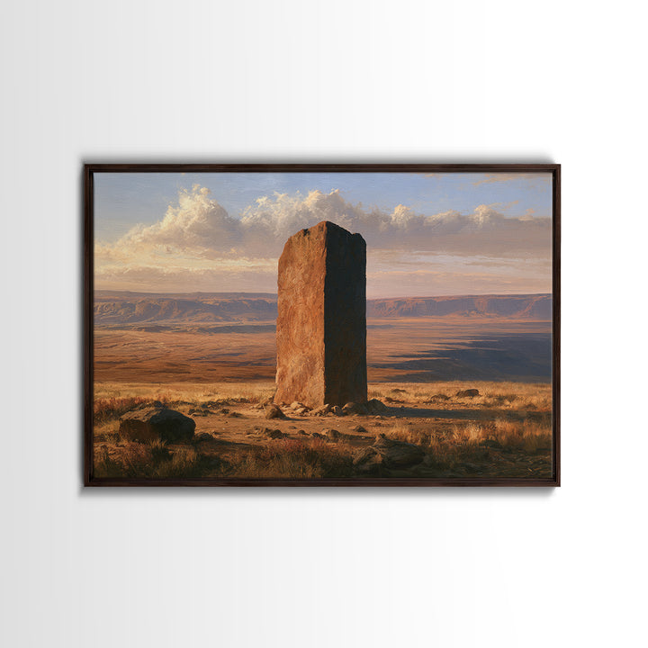 Ancient Desert Petroglyph Design Framed Canvas Print, Desert Art, Fine Art Print, Southwestern Decor, Fine Art, Desert, DES-3x2-25