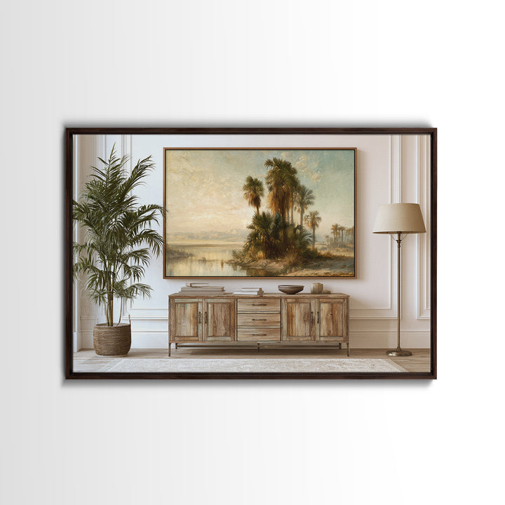 Palm Oasis Reflected Canvas Print, Desert Art, Large Wall Art, Southwestern Decor, Fine Art, Desert, Western Wall Art, DES-3x2-43