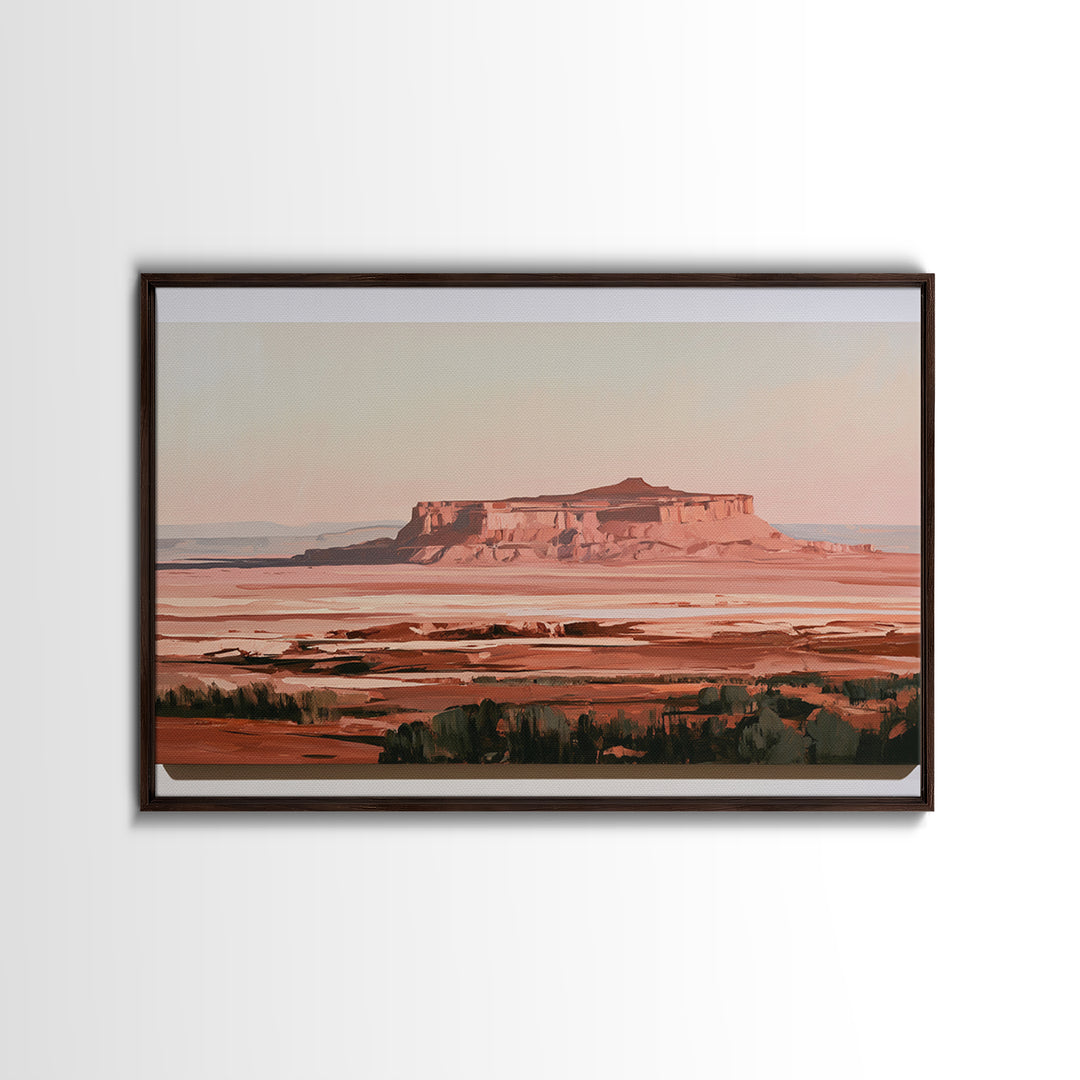 Abstract Mesa Landscape Framed Canvas Print, Desert Art, Colorful Wall Art, Southwestern Decor, Fine Art, Desert, DES-3x2-55